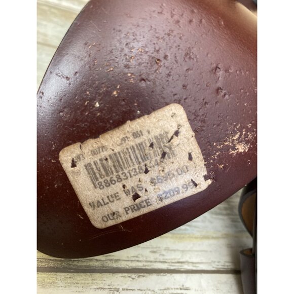 Ralph Lauren Collection Burgundy Leather Crisscross Strap Heels Sandals Sz 39 - Picture 14 of 15